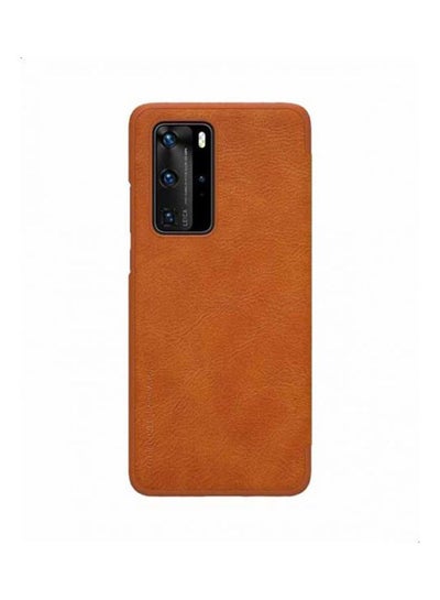 Buy Qin Flip Leather Case For Huawei P40 brown in Egypt