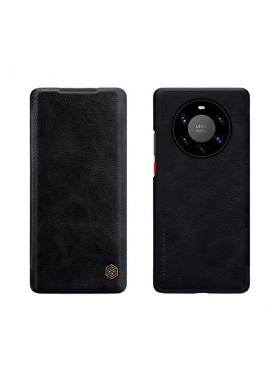 Buy Qin Flip Leather Case For Huawei Mate 40 Pro Plus Black in Egypt