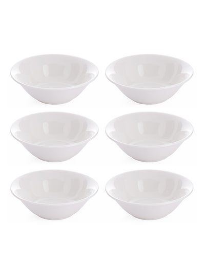 Buy 6-Piece Bowl Set White/Red 7inch in Saudi Arabia