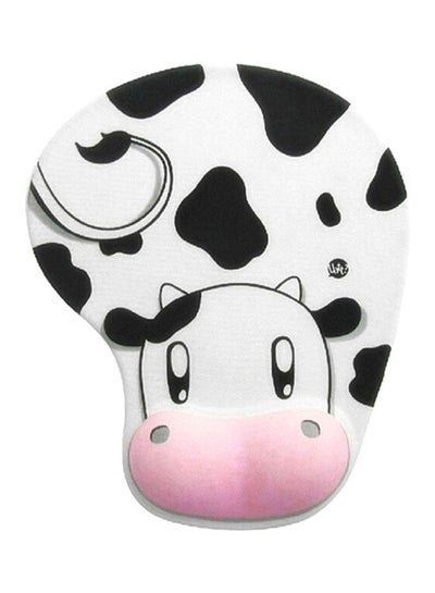 Buy Anti-Slip Cute Cow Mouse Pad White/Black/Pink in Saudi Arabia