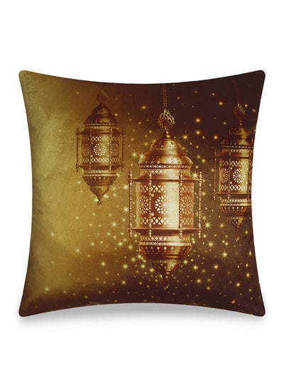 Buy Ramadan Kareem Printed Velvet Cushion Cover Multicolour 45 x 45cm in UAE