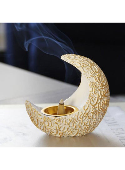 Buy Crescent Aroma Diffuser White/Gold 10.5x5.6x10cm in Saudi Arabia