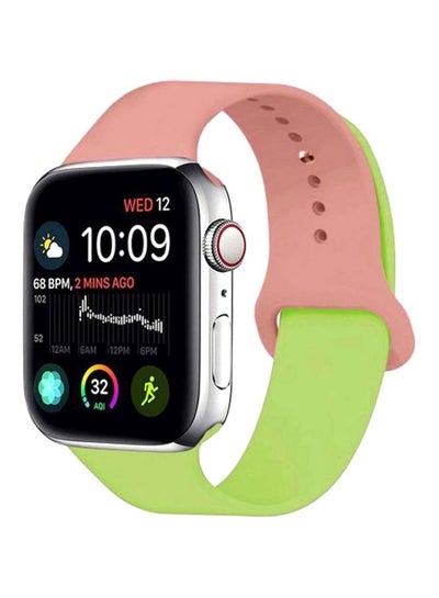 Buy Henlein Series Replacement Band For Apple Watch 42/44 mm Green/Pink in UAE