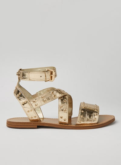 Buy Cevie Laminated Leather Sandal Gold in Egypt