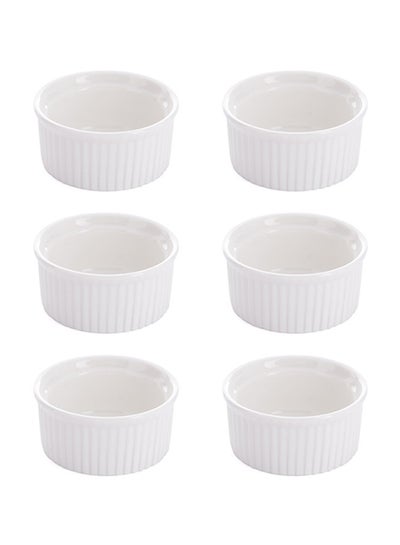 Buy 6-Piece Mini Sauce Dish White 6x3inch in Saudi Arabia