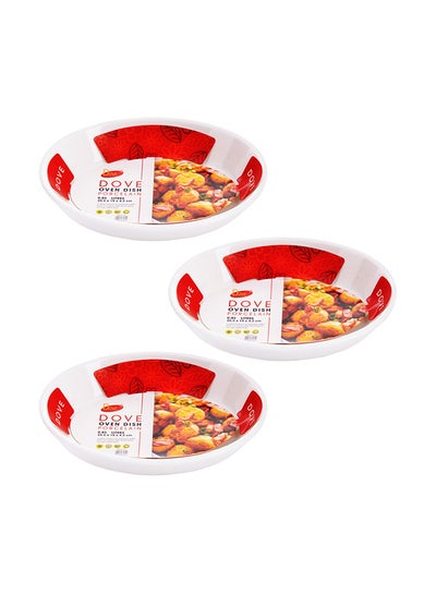 Buy 3-Piece Oven Dish White 0.85Liters in Saudi Arabia