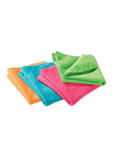 Buy 4-Piece Microfiber Style All Purpose Wiping Cloth Set Multicolour in UAE