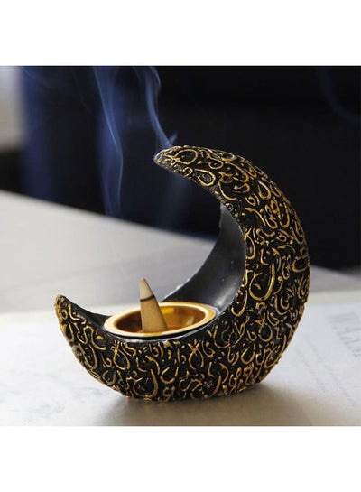 Buy Middle East Arabian Ramadan Crescent Resin Aroma Diffuser Black/Gold 10.5 x 5.6 x 10cm in UAE