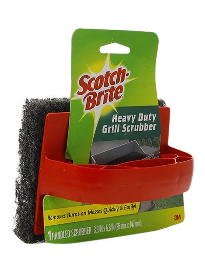 Buy Heavy Duty Grill Scrubber Red/Black 3.8x5.8inch in UAE