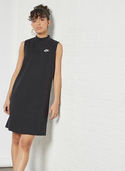 Buy Front Logo Print Sleeveless Dress Black/(White) in Egypt