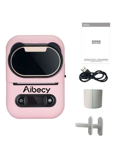 Buy Portable Thermal Label Printer Black/Pink/Grey in UAE