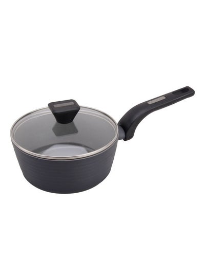 Buy Aluminum Sauce Pot With Induction Bottom And Lid Grey 34.5cm in UAE