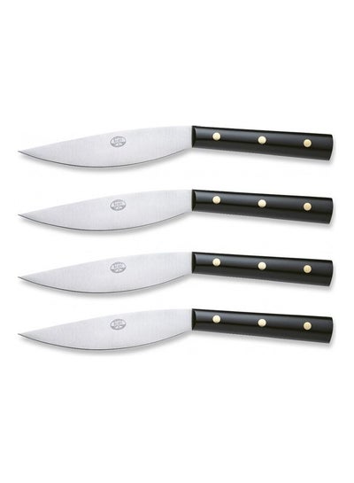 Buy 4-Piece Steak Knife Set Black/Silver 24cm in Saudi Arabia