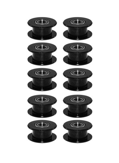 Buy 10-Piece Idle Pulley Gear Wheel Printer Belt Set Black in UAE