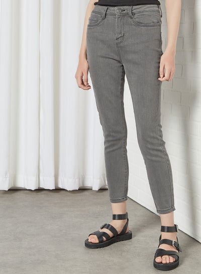 Buy Ankle Length Jeans Medium Grey Denim in Egypt