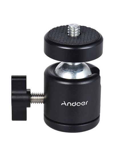 Buy Mini Tripod Metal Ball Head Adapter Ballhead Mount With 1/4 Inch Screw And 1/4 Inch Screw Hole Black/Silver in Saudi Arabia