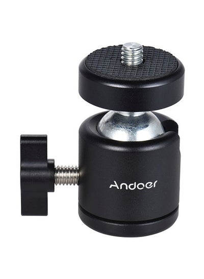 اشتري Mini Tripod Metal Ball Head Adapter Ballhead Mount With 1/4 Inch Screw And 1/4 Inch Screw Hole Black في السعودية