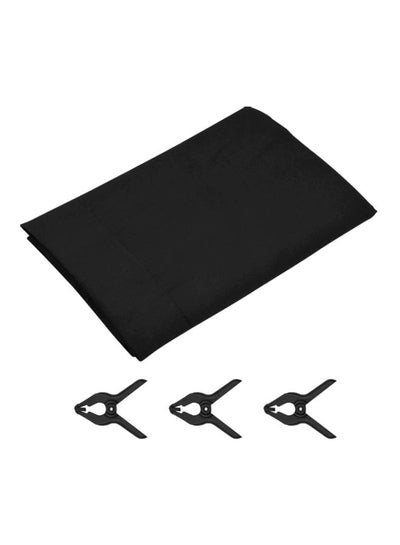 Buy 4-Piece Photography Background Backdrop And Clamp Set Black in Saudi Arabia