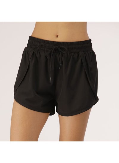 Buy Breathable Fitness Quick Drying Shorts Black in Saudi Arabia