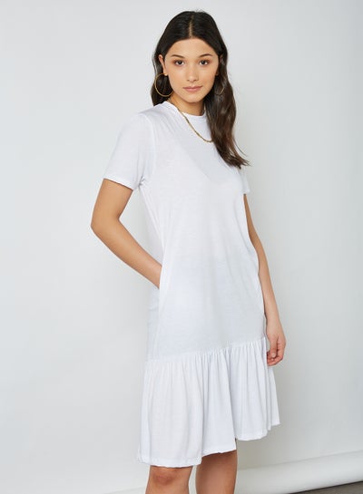 Buy Flared Bottom Dress White in Egypt