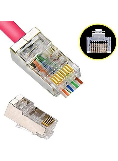 Buy EZ CAT6 Metal Shielded Pass Through Connector - RJ45 8P8C STP Plug Multicolour in Saudi Arabia