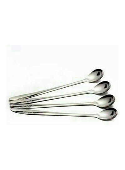 اشتري 12 Pieces Long Cocktail Spoon Set Silver في مصر