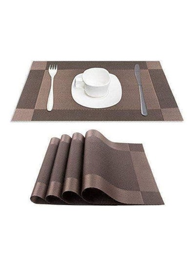 Buy Table Linen 8 Pieces Table And Pvc Plus Mate Set Brown in Egypt