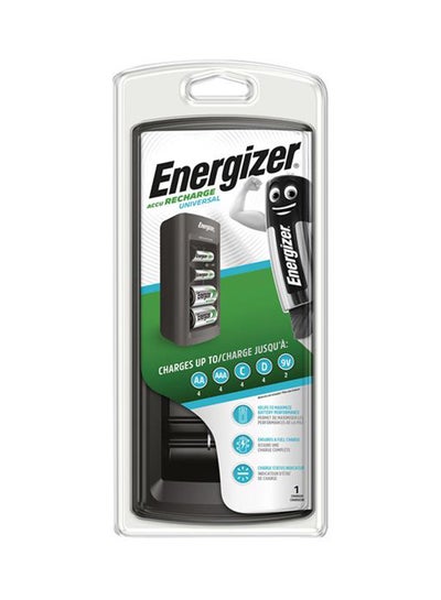 Buy Energizer Charger Universal for AA/AAA/C/D/9V Rechargeable Batteries Black in UAE