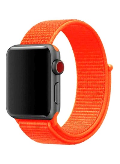 Buy Apple Watch 42mm/44mm/45mm Nylon Sport Loop Band Neon Coral in UAE