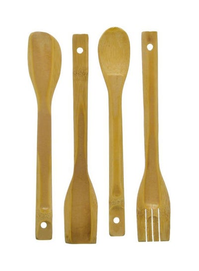 Buy 4-Piece Wooden Spoon Set Beige in Egypt