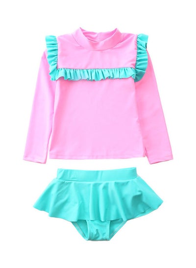 Buy 2-Piece Girl's Cute Swimwear Set 90cm in UAE