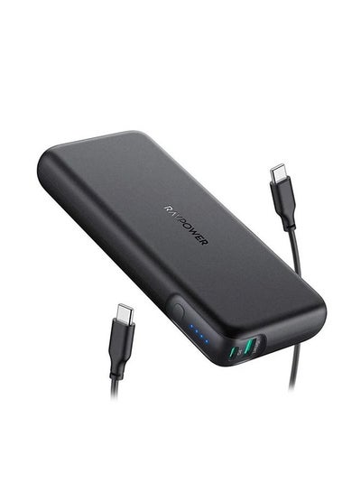 Buy 20000.0 mAh PD Pioneer Dual Port Portable Power Bank With Charging Cable black in UAE