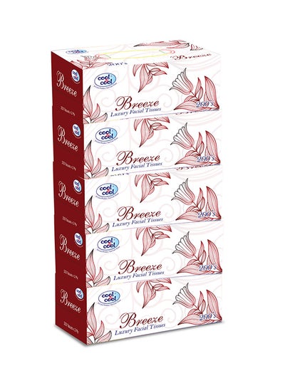 اشتري Breeze Facial Tissues 200's, Pack of 5 أبيض في الامارات