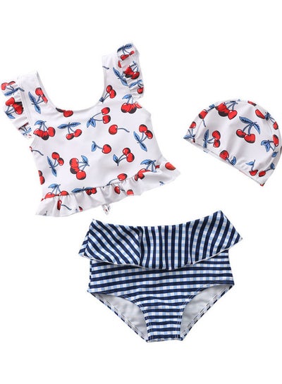 Buy Girl's Cute Swimwear With Cap 80cm in Saudi Arabia