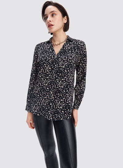 Buy All-Over Printed Top Black in Egypt