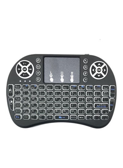 Buy Backlit Mini Wireless Keyboard Arabic English Usb 2.4 G Backlight With Touchpad Built In Lithium Battery 92 Keys Qwerty Multi Finger For Android Tv Box- Tablet And Computer Black in Egypt