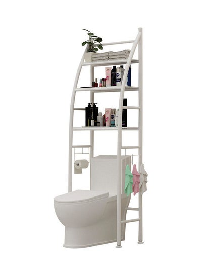 Buy Bathroom Shelf Organizer Decoration Toilet Rack White 50 x 25 x 166cm in Saudi Arabia