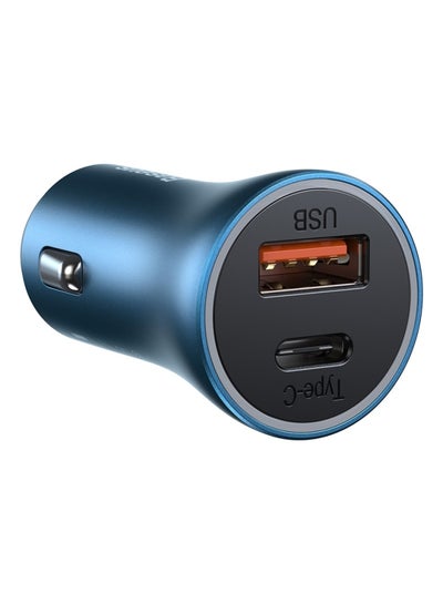 Buy Fast Car Charger Adapter 40W Dual USB Quick Charge QC 3.0 and PD Fast Charging Car Plug for iPhone 15 Pro Max/15 Pro/15 Plus/14/13 Pro Max/12/11, iPad Pro/mini 6,Samsung S23/S22, Huawei Mate20, Etc Blue in UAE