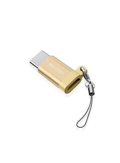 Buy GS04 Micro USB To Type-C Connector Adapter gold in UAE