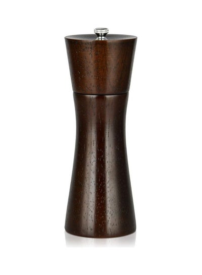 Buy Wooden Pepper Mill With Grinder Dark Brown 5.5x5.5x16.5cm in UAE