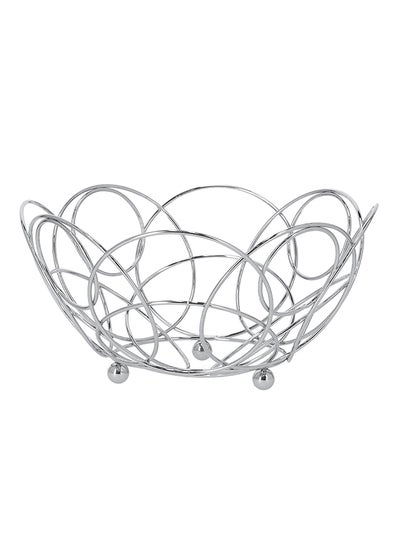 Buy Stainless Steel Fruit Basket Silver 26.126.1x13cm in UAE