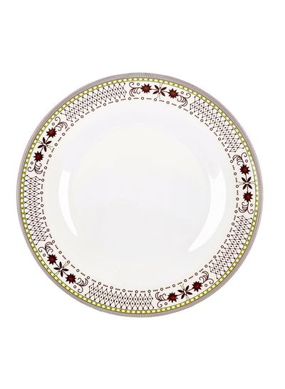 Buy Melamine Dinner Plate White/Brown 10x24x2.5inch in UAE