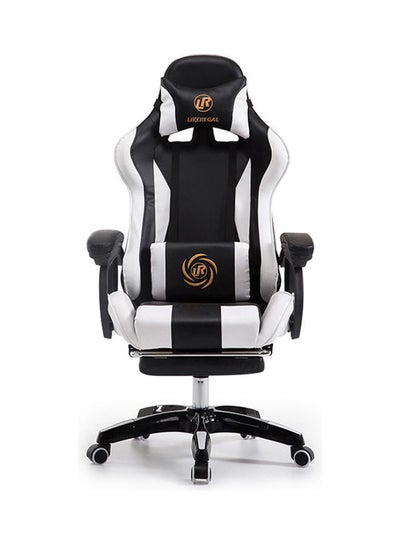 Buy Rotating Adjustable Armrest Gaming Chair Black/White in Saudi Arabia