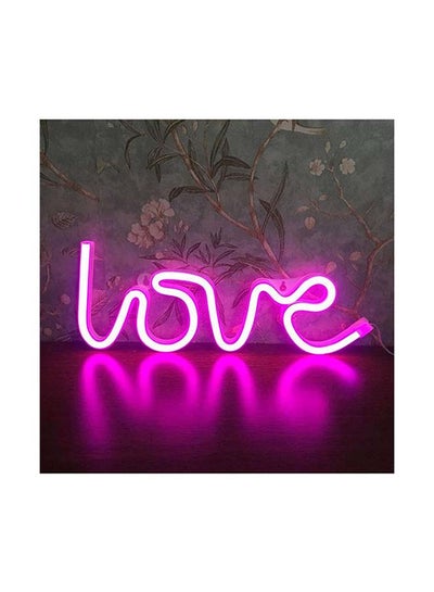 Buy Love Decorative Wall Night Light Pink 34.5x13.5cm in Egypt