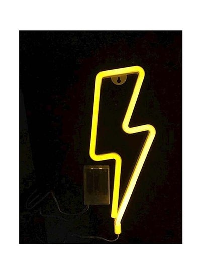 Buy Neon LED Flash Sign Shaped Wall Decor Yellow 34x13x2cm in UAE