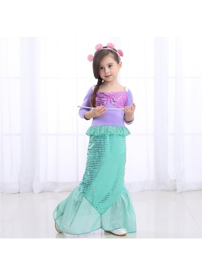 Buy Stylish Mermaid Maxi Dress Purple/Green in Saudi Arabia