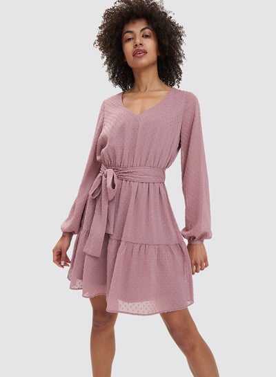 Buy Plumeti Belted Dress Dusty Rose in Saudi Arabia