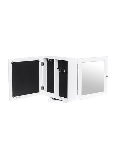 Buy Free Standing Lockable Mirror Cabinet White 30.5x18x35cm in Saudi Arabia