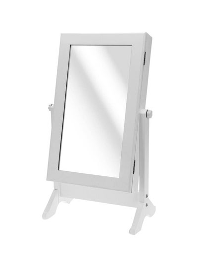 Buy Free Standing Lockable Mirror Cabinet White 30x23x54cm in Saudi Arabia