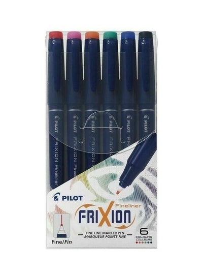 Buy 6-Piece Frixion Fineliner Marker Pen Set Multicolour in UAE